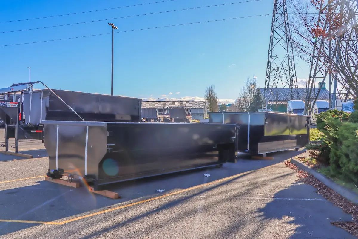 Roll-off dumpster ready for waste disposal at job site for 8 Yard Dumpster Rental in Lithia Springs